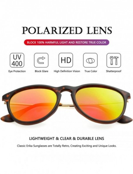 Round Round Polarized Sunglasses for Women Classic Vintage Mirrored Sun Glasses - 100% UV Blocking - CQ194LI8ILN $17.18