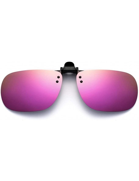 Cat Eye Polarized Clip On Sunglasses Over Prescription Glasses for Men Women Shades for Glasses - 1pcs-mirrored Pink - CX18QI...