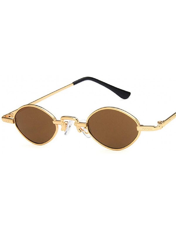 Oval Vintage Small Sunglasses Oval Slender Metal Frame Candy Colors - E - CK18S6SUHRI $11.13