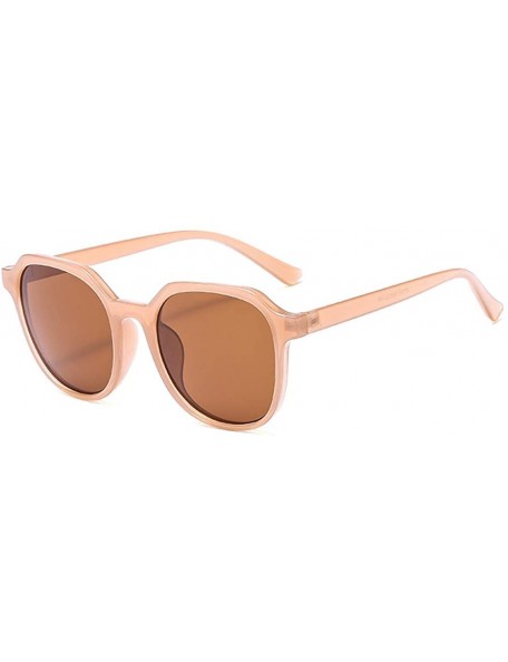 Round Fashion Round HD Sunglasses for Women - UV400 Protection - Beach - Shopping - Jelly - CG18X7XSQEE $10.35