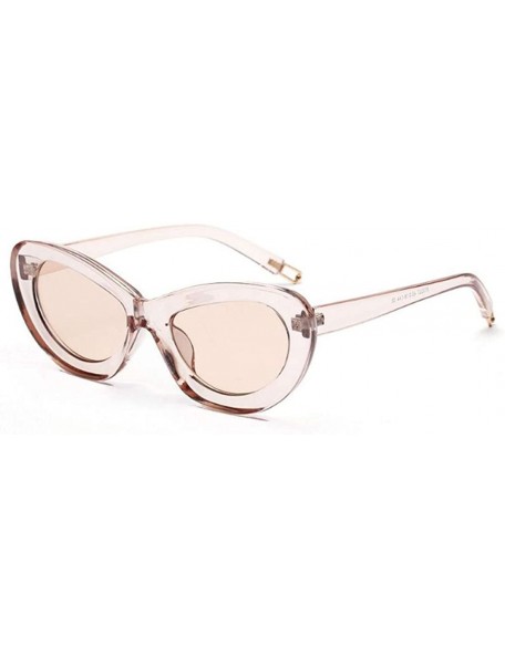 Square Retro Cat Eye Sunglasses Women Candy Colors Resin lens Glasses UV400 - Brown - C018NI0IS9D $10.69