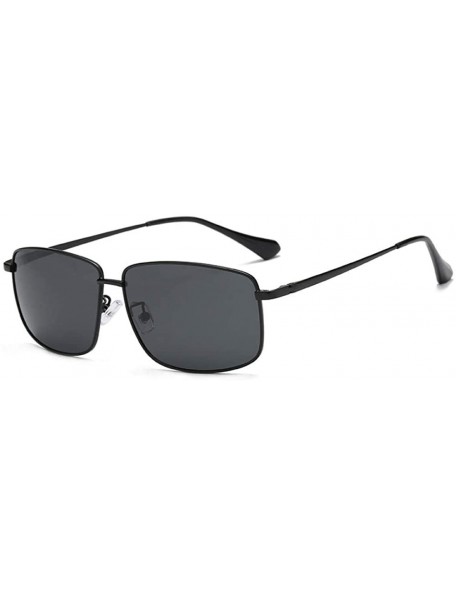 Oversized Men's sunglasses driving mirror frame polarized sunglasses - Gun Frame Dark Green Film - CA190MWKLOH $30.43
