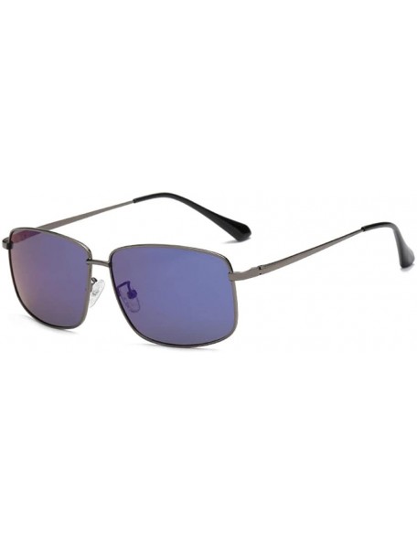 Oversized Men's sunglasses driving mirror frame polarized sunglasses - Gun Frame Dark Green Film - CA190MWKLOH $30.43