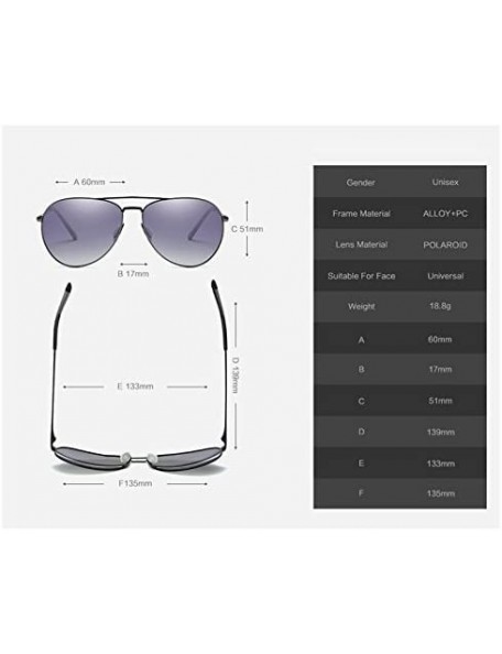 Aviator Mens Womens Aviator UV400 Polarized Sunglasses with Sun Glasses Case - Black/Grey Board - CI1864GLDT2 $18.84