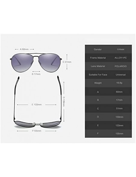 Aviator Mens Womens Aviator UV400 Polarized Sunglasses with Sun Glasses Case - Black/Grey Board - CI1864GLDT2 $18.84