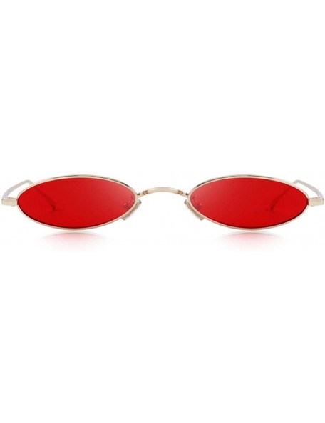 Oval DESIGN Women Fashion Small Oval Sunglasses Red Lense UV400 C03 Silver Clear - C02 Gold Clear - C118YKTQ3Z2 $14.84