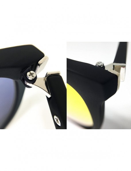 Oversized 7166-1 Premium Oversize Mirrored Designer Flat Top Sunglasses - Clear Grey/ Silver - CJ18QEQ7YK3 $16.98