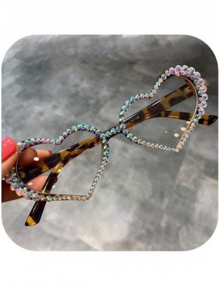 Rimless Vintage Heart Sunglasses Women Fashion Luxury Rhinestone Decoration Cat Eye Men Eyeglasses Clear Glasses - CV198ZZNCN...