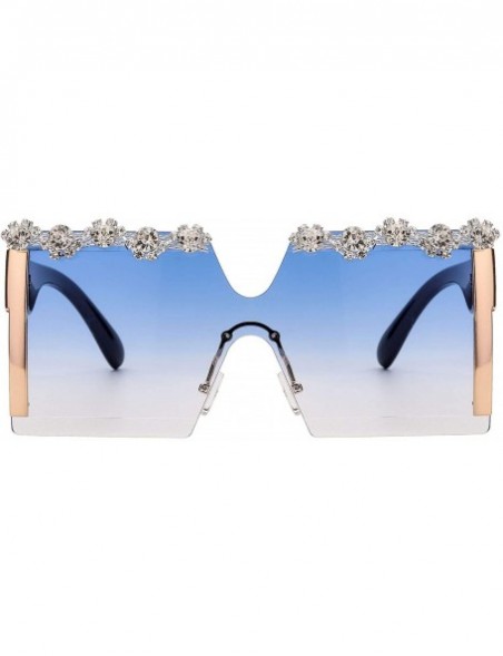 Sport Oversize Diamond Sunglasses Rinestone Gradient - CX197M2Q686 $28.44