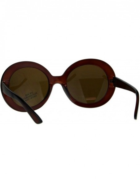 Oversized Vintage Fashion Sunglasses Womens Oversized Round 60's Shades UV 400 - Brown - CY18C7TA39D $8.94