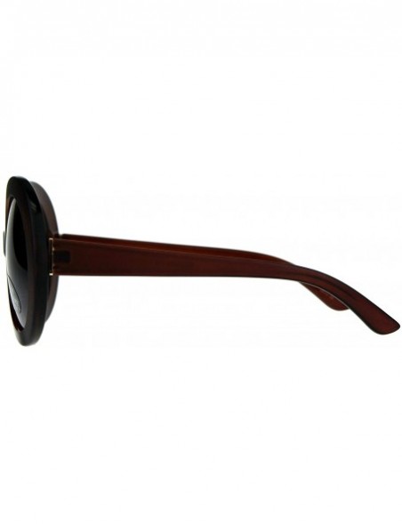 Oversized Vintage Fashion Sunglasses Womens Oversized Round 60's Shades UV 400 - Brown - CY18C7TA39D $8.94