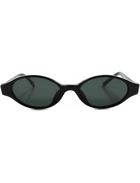 Cat Eye Vintage 60s 70s Old Fashioned Black Womens Oval Lens Cat Eye Sunglasses - Black - CB189R84MII $11.69