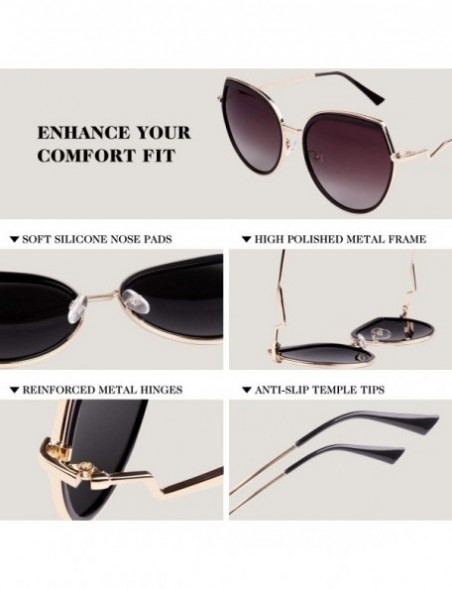 Oversized Fashion Oversized Polarized Sunglasses for Women Cat Eye Shades-FZ56 - Brown Frame/Brown Lens - CI18TL74RU0 $19.21