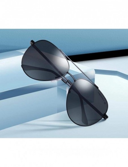Aviator DESIGN Men Classic Pilot Sunglasses Aviation Frame HD Polarized Sun C01 Black - C05 G15 - CY18XKMC8AY $14.34