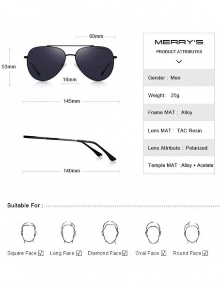 Aviator DESIGN Men Classic Pilot Sunglasses Aviation Frame HD Polarized Sun C01 Black - C05 G15 - CY18XKMC8AY $14.34