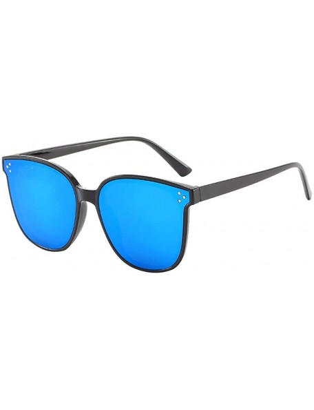 Oversized Women Summer Lightweight Oversized Fashion Sunglasses Mirrored Polarized Eyewear - Blue - CD18T005Y9I $11.22