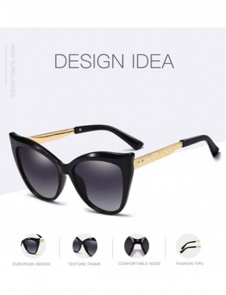 Cat Eye Fashion Lady cat Eye Metal Classic Round Sunglasses 100% UV400 Protection - Red Gray - CN18X5I02GO $20.22