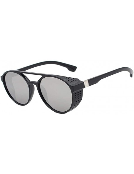 Goggle Retro Steampunk Sunglasses for Men Women Gothic sunglasses oval plastic sunglasses - 5 - CV1945OULA7 $17.29