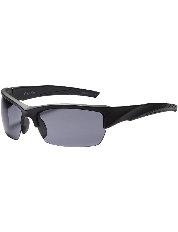 Round Sports UV400 Bike Cycling Sunglasses for Men Women - Vanguard - Grey Lens Black Frame - CR12LWADSPV $9.19