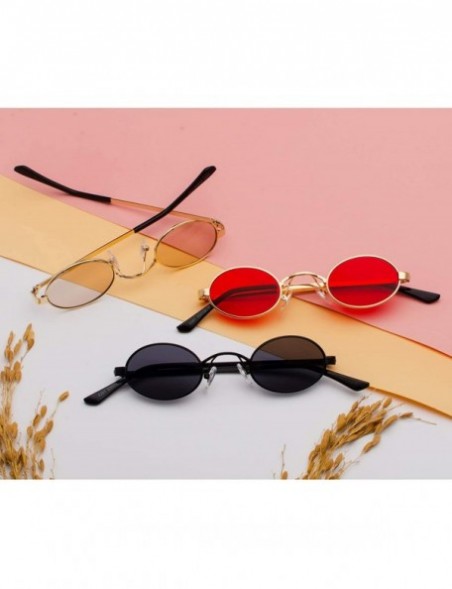 Goggle Tiny Oval Sunglasses Men Small Frame Vintage Women Sun Glasses Retro Round Decoration - Gold With Clear - CL198AHNI2Y ...
