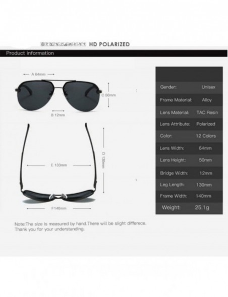 Square New 2019 Alloy Frame Classic Driver Men Sunglasses Polarized Coating Mirror Eyewear Aviation Sun Glasses Women - CL198...