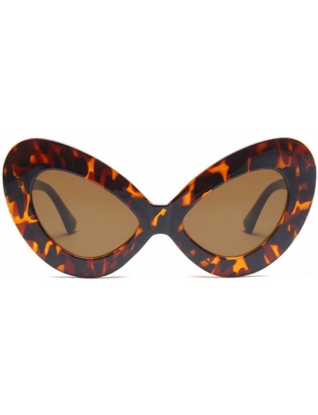 Cat Eye Oversized Cat Eye Sunglasses Women Sexy Retro Sun Glasses Accessories Summer - Leopard With Brown - CN18D89ESIK $8.43