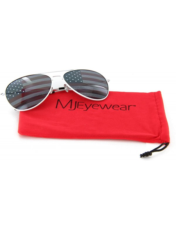 Wayfarer Patriotic Aviator Sunglasses USA Flag Lens Vacation Shades - White - CJ12H1XQLU3 $7.27