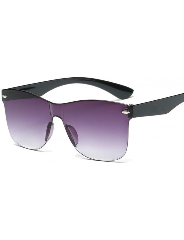 Rimless SunglassesTransparent Women Vintage Colorful Retro Fashion Rimless Sun Glasses Womens Brand Eyewear UV400 - 2 - C518Q...