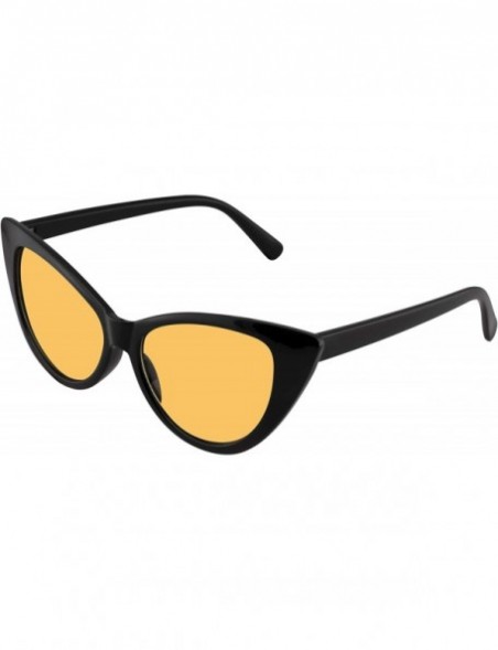 Cat Eye Retro 1990's Color Tone Fashion Mod Black Super Cat Eye Sunglasses For Women - Orange - CF1967AO4EK $7.82
