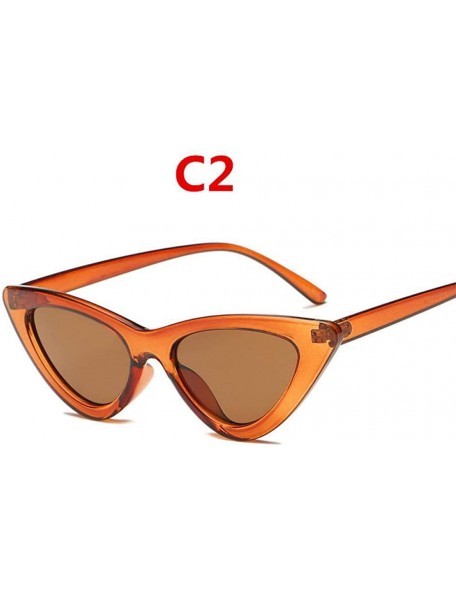 Aviator 2019 Fashion Sunglasses Woman Brand Designer Vintage Retro Triangular Cat C9 - C2 - C818YNDDY6K $8.86