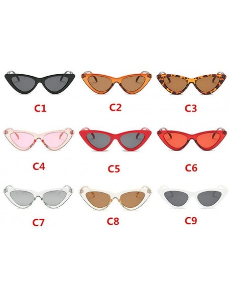 Aviator 2019 Fashion Sunglasses Woman Brand Designer Vintage Retro Triangular Cat C9 - C2 - C818YNDDY6K $8.86