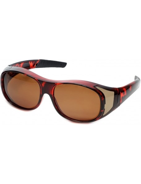 Oval Fitover Sunglasses 7659 Wear-Over Eyewear with Case Medium-Size - Tortoise - C212OBGYRWU $13.94