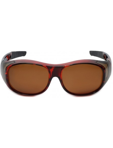 Oval Fitover Sunglasses 7659 Wear-Over Eyewear with Case Medium-Size - Tortoise - C212OBGYRWU $13.94