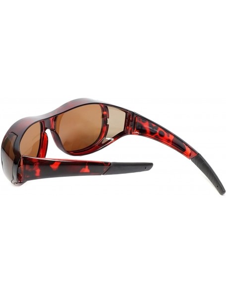 Oval Fitover Sunglasses 7659 Wear-Over Eyewear with Case Medium-Size - Tortoise - C212OBGYRWU $13.94