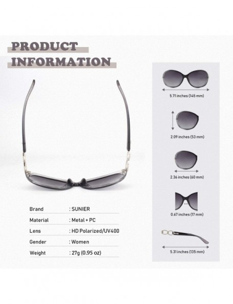 Square Polarized Sunglasses for Women Sun Glasses Fashion Oversized Shades S85 - CE18NE3YMM2 $15.74