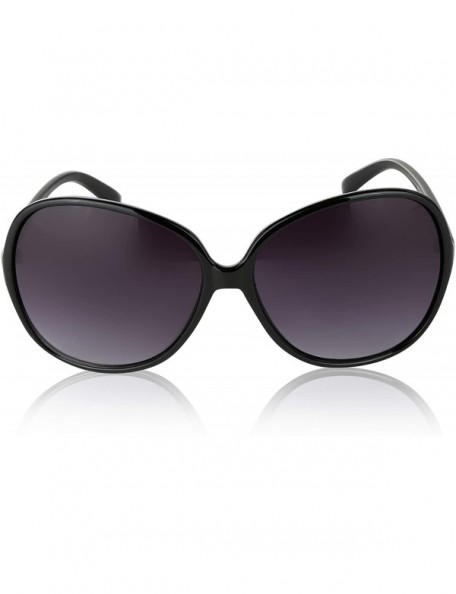 Round Oversized Sunglasses For Women/Men Square Butterfly Sun Glasses UV400 Protection - New Black - C518HZ2LZ55 $9.67