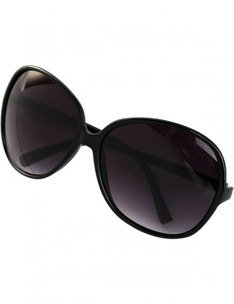 Round Oversized Sunglasses For Women/Men Square Butterfly Sun Glasses UV400 Protection - New Black - C518HZ2LZ55 $9.67