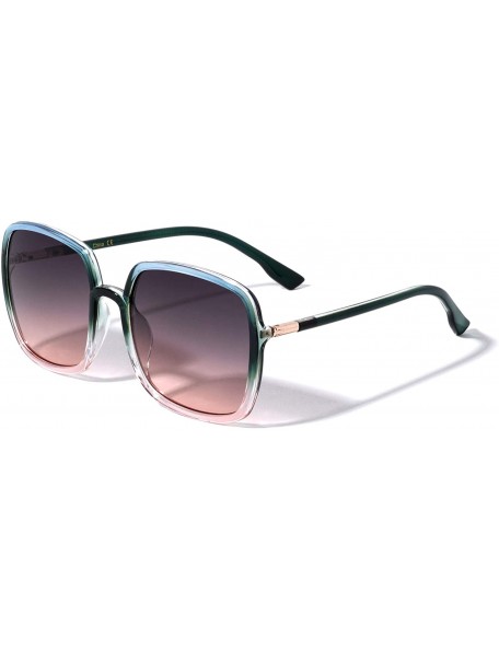 Square Dublin Round Square Thin Frame Designer Sunglasses - Green - CG1960QHU9X $14.04