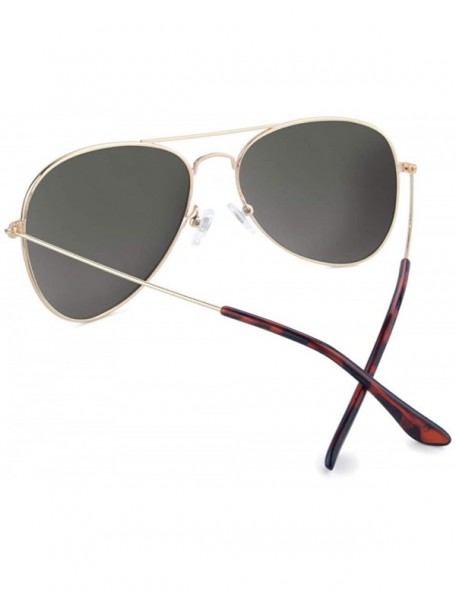 Aviator Mile Highs Polarized Aviator Sunglasses For Men & Women- Full UV400 Protection - Gold / Snow Opal - CA18YZHNS82 $26.53