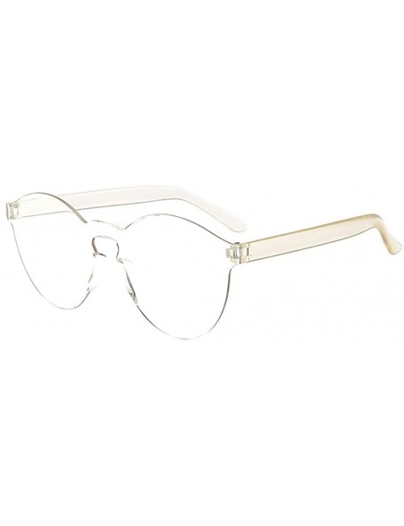 Wrap Unisex Fashion Eyewear Frameless Sunglasses Vintage Glasses - Clear - CD19745025E $7.46