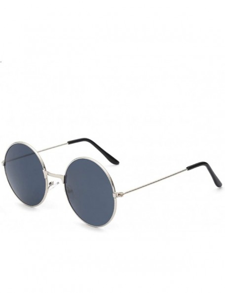 Wayfarer Round Sunglasses Women Vintage Silver Frame Unisex Sun Glasses Anti UV/Ray Retro Eyewear - A4066-x19 - CT18TYI8SQD $...