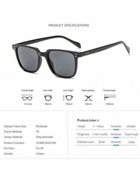 Oval Square Sunglasses Men Women Retroed Driving Sun Glasses Classic Shades Trendy Eyewear UV400 - P10 Grey Blackgrey - CD198...