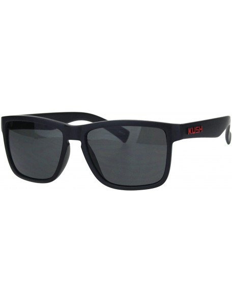 Square KUSH Sunglasses Mens Matte Black Square Rectangular Frame UV 400 - Black/Red - CN18LLOMRAS $7.79