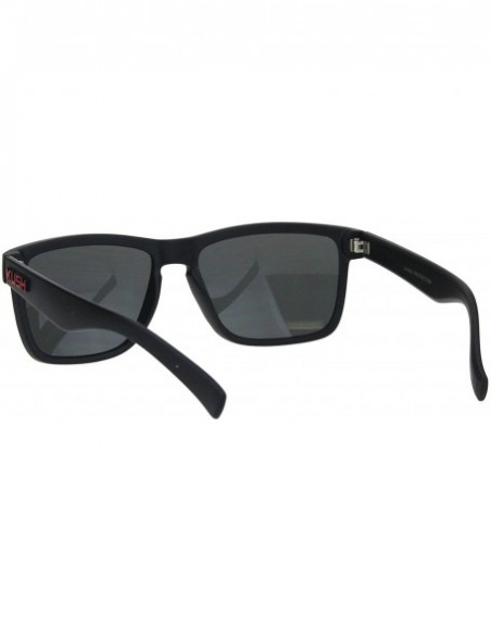 Square KUSH Sunglasses Mens Matte Black Square Rectangular Frame UV 400 - Black/Red - CN18LLOMRAS $7.79