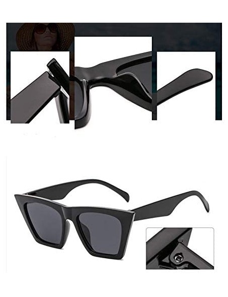 Cat Eye Fashion Square Cat Eye Sunglasses Women Small Cateye Trendy Sunglasses - Black - CZ196UNYI8T $12.42