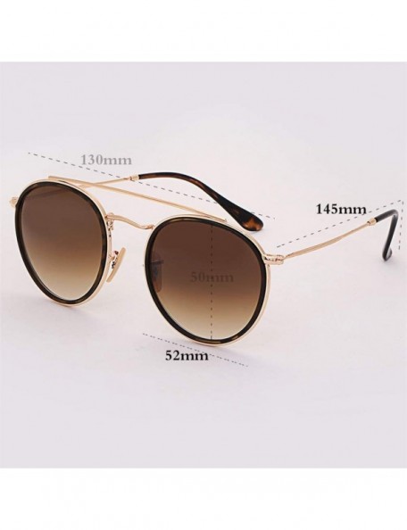 Round sunglasses polarized men women 51mm glass lens mirror round double - Black-p - CP18WAWETQG $39.50