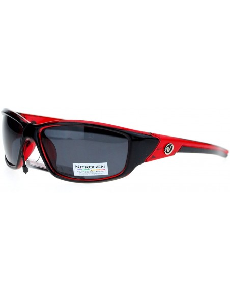 Sport Polarized Mens Classic Oval Plastic Warp Sport Sunglasses - Red - CW11ZFVO417 $9.36