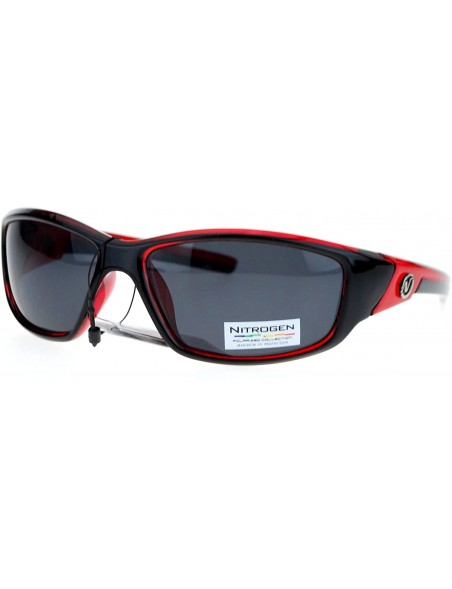 Sport Polarized Mens Classic Oval Plastic Warp Sport Sunglasses - Red - CW11ZFVO417 $9.36