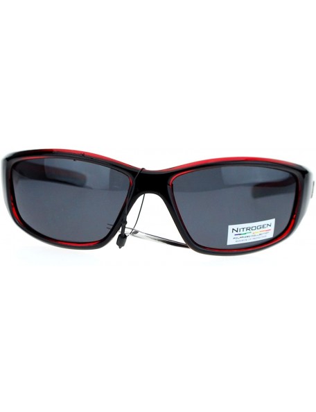 Sport Polarized Mens Classic Oval Plastic Warp Sport Sunglasses - Red - CW11ZFVO417 $9.36