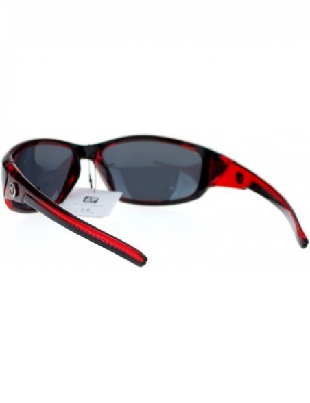 Sport Polarized Mens Classic Oval Plastic Warp Sport Sunglasses - Red - CW11ZFVO417 $9.36